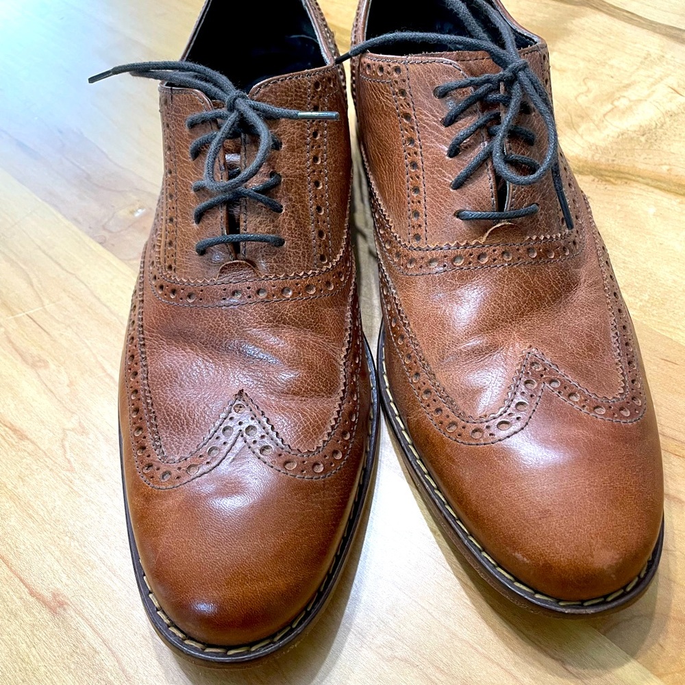 Cole Haan Brown Leather Wingtip Shoes Men’s Size 8.5. Gorgeous!